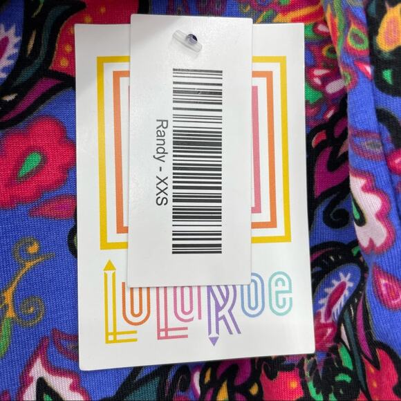 Lularoe Randy Raglan Womens Baseball Tee Floral Rustic XXS NEW - Picture 4 of 8